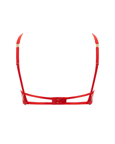 Lavanya Reggiseno Longuette Ricamato Rosso