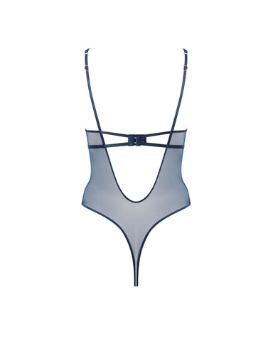 Verona Satin-Push-Up-Body in Marineblau