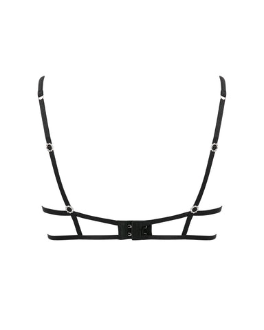 Estelle Reggiseno Aperto con Gemme Nero/Argento