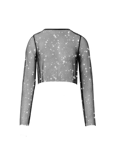 Haut en maille Transparente Noor Noir