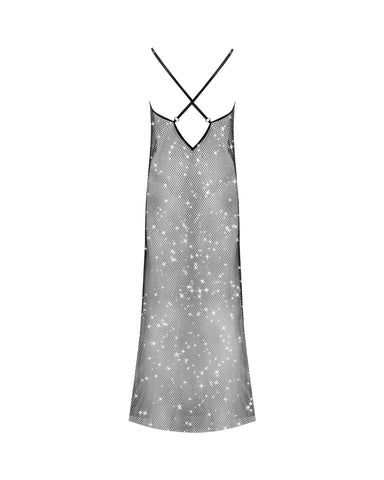 Noor Sottoveste in Mesh Trasparente/Nera