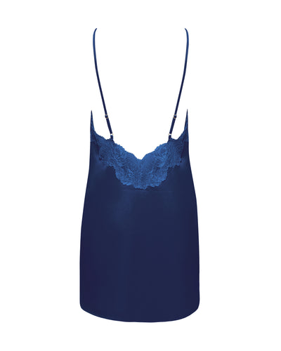 Isabella Satin Chemise Navy