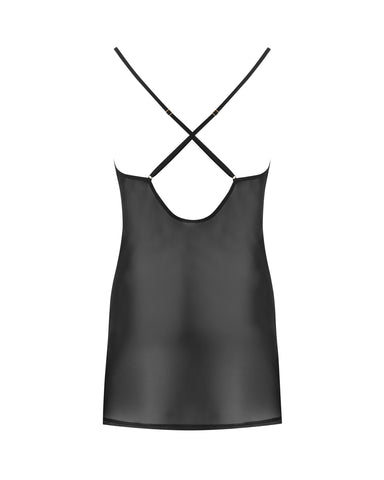 Marabel Sottoveste in Chiffon Trasparente/Nera