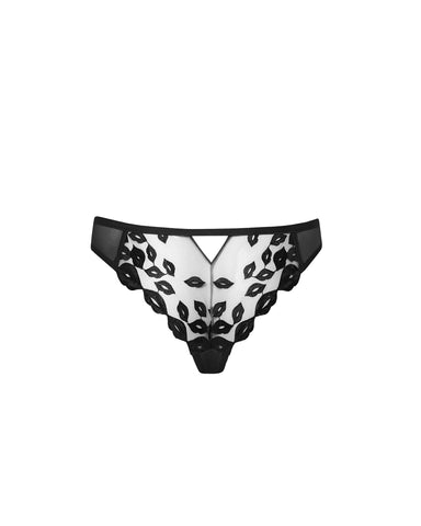 Marian Slip mit Stickerei Schwarz