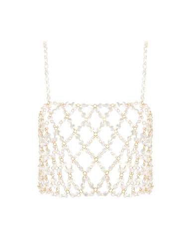 Haut Crop Top en Cristal Transparent
