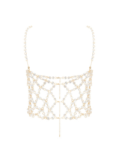 Haut Crop Top en Cristal Transparent