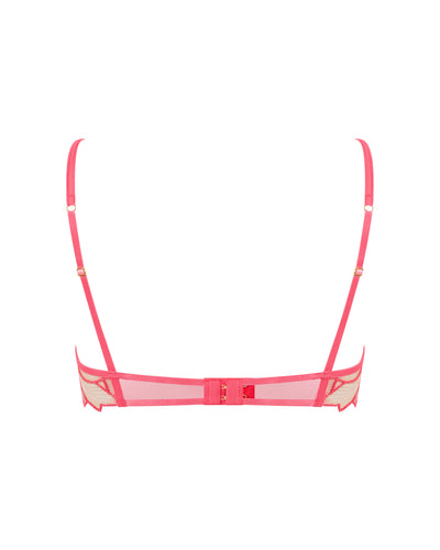 Eden Sheer Longline Bra Pink Lemonade/White