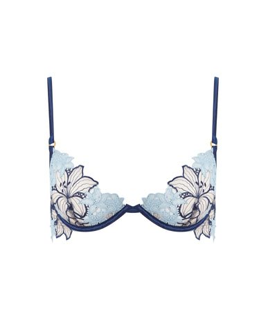 Calantha Floral Lace Bra Blue