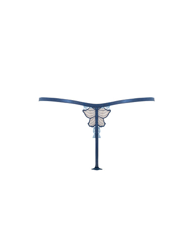 Calantha Floral Lace Thong Blue