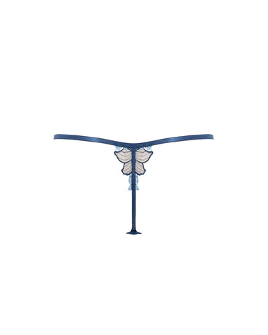 Calantha Floral Lace Thong Blue