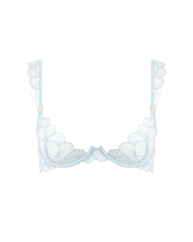 Vermont bestickter transparenter BH Eisblau