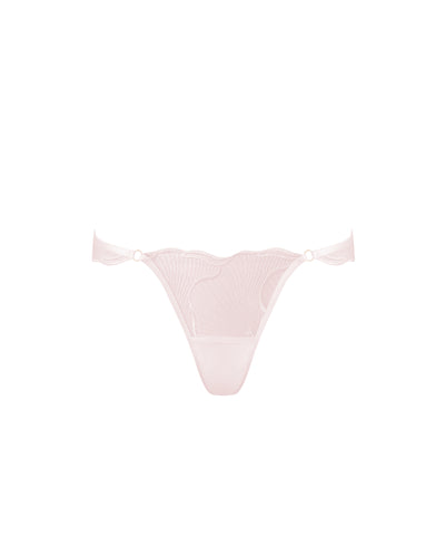 Marabel Embroidered Sheer Thong Pearl Pink