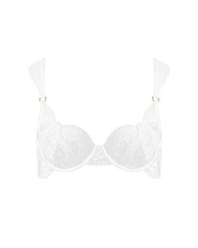 Gabriella Floral Embroidered Bra White