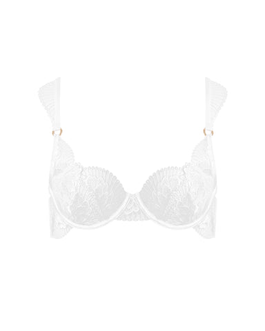 Gabriella Floral Embroidered Bra White