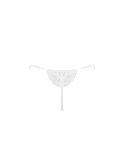 Gabriella Floral Embroidered Thong White