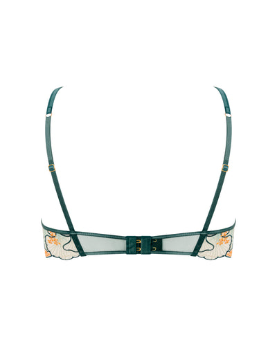 Gianna Sheer Longline Bra Green/Orange