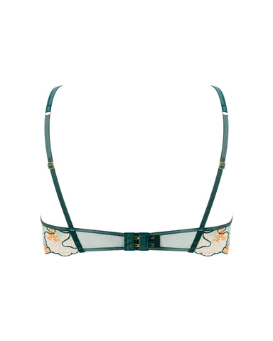 Gianna Sheer Longline Bra Green/Orange