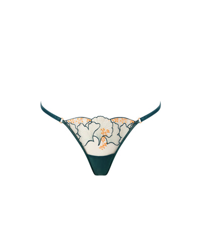 Gianna Sheer String Thong Green/Orange