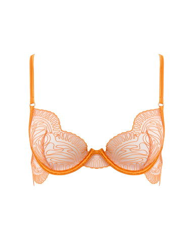 Leliana Reggiseno Plunge Ricamato Arancione