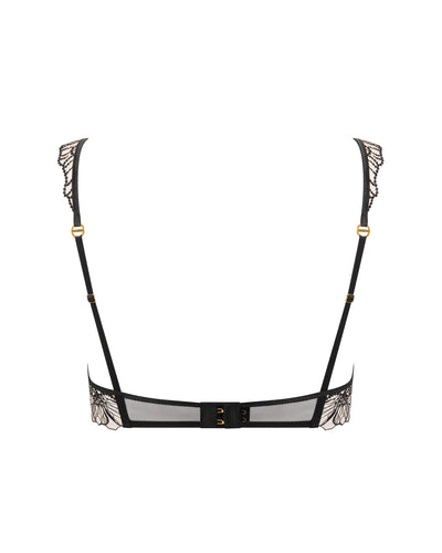 Amarosa Floral Embroidered Bra Black