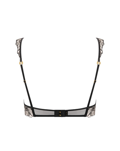 Amarosa Floral Embroidered Bra Black