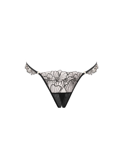 Amarosa Open Embroidered Brief Black