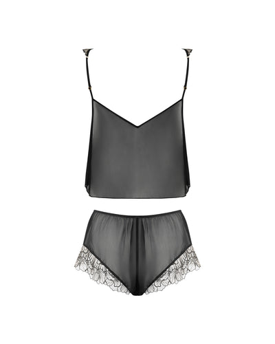 Amarosa Sheer Cami and Short Set Black