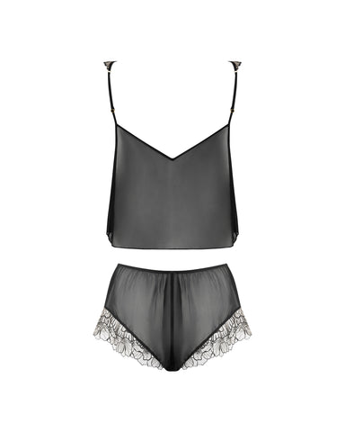 Amarosa Set Top e Shorts Trasparente Nero