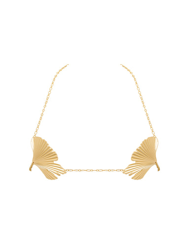 Ginkgo Muschel-BH Gold
