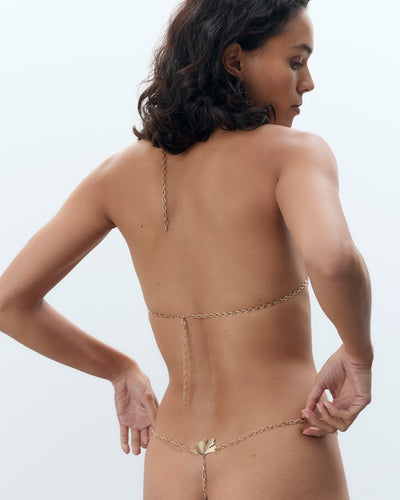 Ginkgo Open Thong Gold