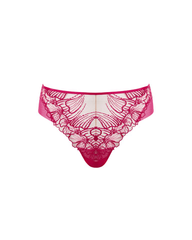 Amarosa Slip a Vita Alta Ricamato Floreale Rosa