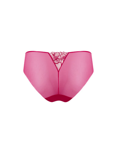 Amarosa Slip a Vita Alta Ricamato Floreale Rosa