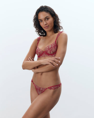 Amarosa Open Embroidered Brief Pink