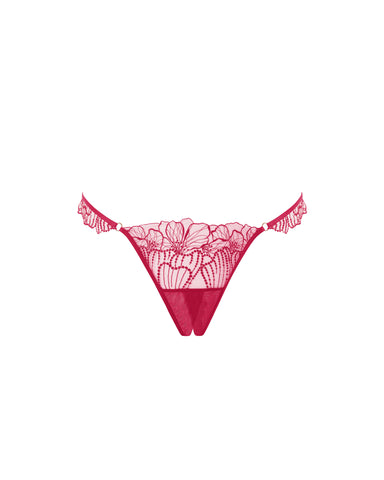 Amarosa Slip Aperto Ricamato Floreale Rosa