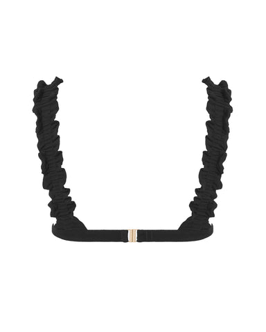 Flores Bikini Top con Volant Nero
