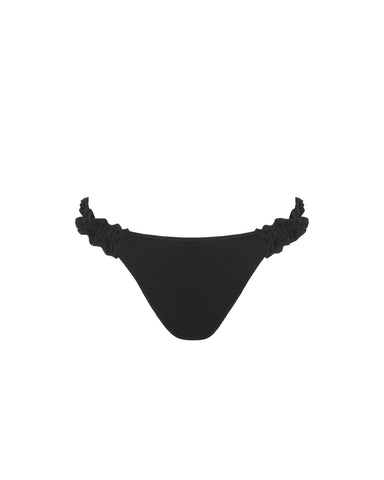 Flores Bikini Slip con Volant Nero