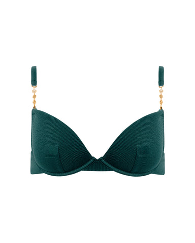 Caspian Bikini Top con Ferretto Verde Petrolio
