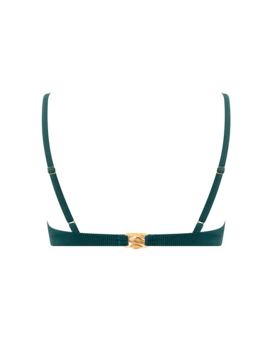 Caspian Bikini Top con Ferretto Verde Petrolio