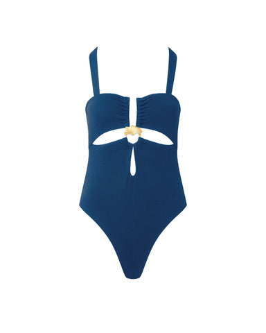 Maillot de Bain Échancré Cadiz Bleu Marine