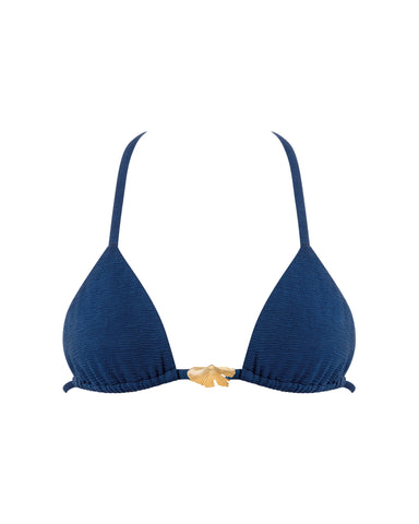 Cadiz Bikini Top a Triangolo Blu