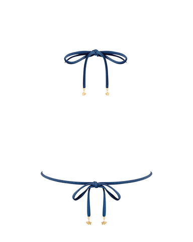 Cadiz Bikini Top a Triangolo Blu