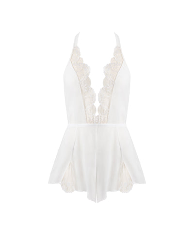 Marisa Chiffon Sheer Teddy White