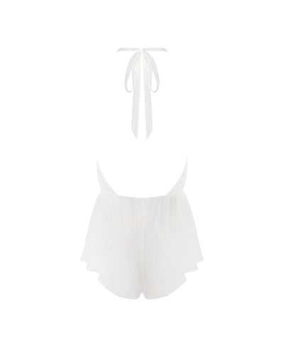 Marisa Chiffon Sheer Teddy White