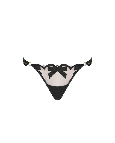 String Transparent à Nœud Belle Noir