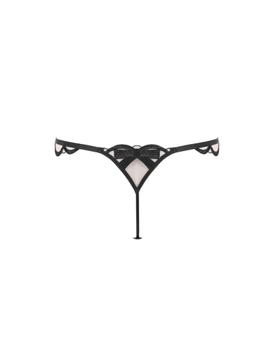 String Transparent à Nœud Belle Noir