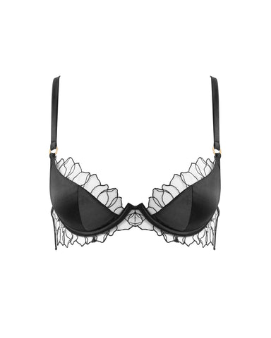 Soutien-gorge Moulant en Satin Luxueux Fern Noir
