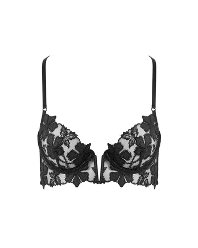 Alara Floral Longline Bra Black