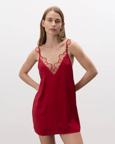 Soraya Sottoveste Corta in Raso di Lusso Rossa