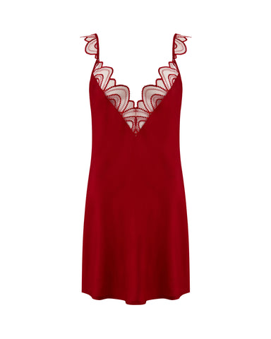 Soraya Luxus-Satin-Short-Negligé, Savvy Red