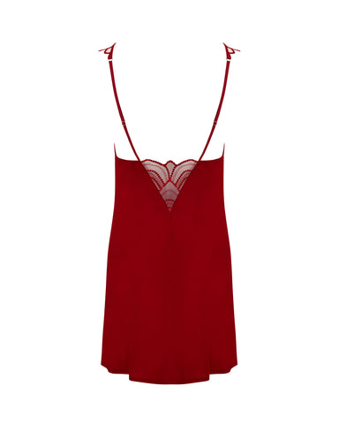Soraya Luxus-Satin-Short-Negligé, Savvy Red